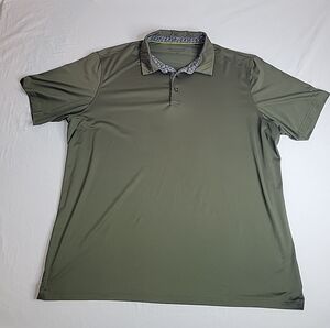 Maelreg Mens Perfomance Polo Olive/ Army Green Short Sleeve Golf Shirt Size 2xl